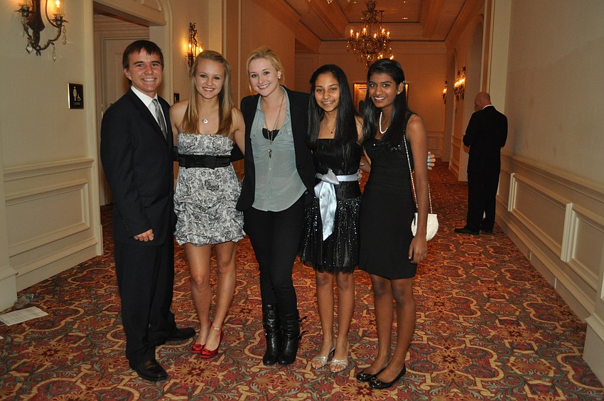 Max Klauber, Leanna Knopik, Jennifer Oakley, Neena Patel and Sanjana Krishnakumar -- offspring of CSC supporters and volunteers for the evening