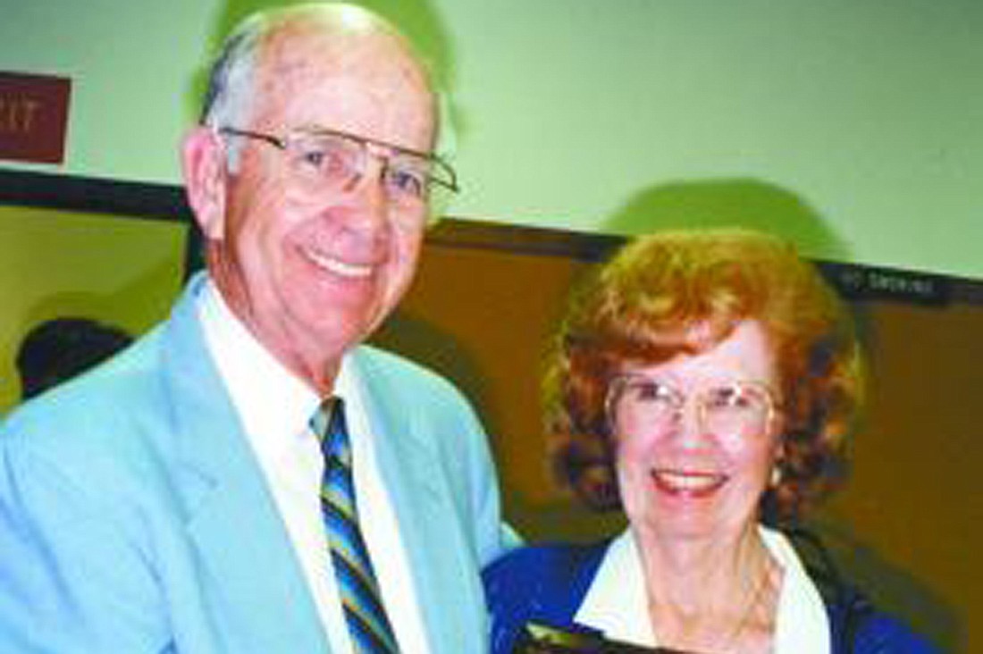 Former Longboat Key Mayor Jim Brown, with his wife, Marjorie, was honored at the town's 50th anniversary celebration in 2005.
