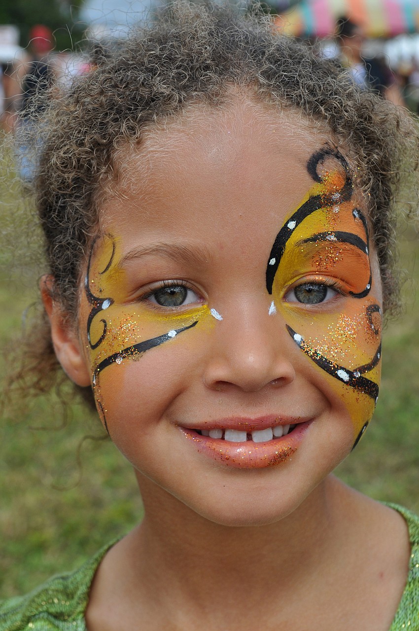 Tanya Wood, 7, got her face painted at the festival.