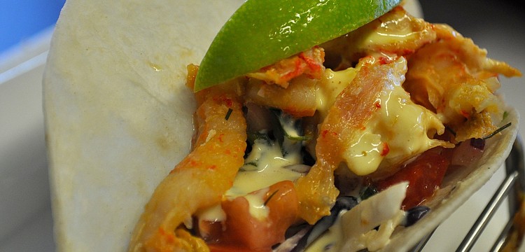 The Observer staff's afternoon snack â€”Â hot, fresh lobster tacos.