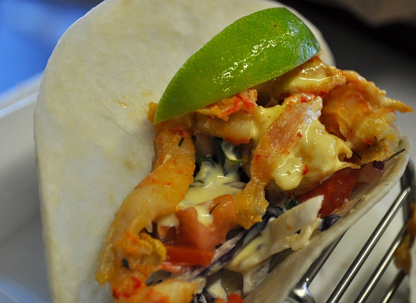 The Observer staff's afternoon snack â€”Â hot, fresh lobster tacos.