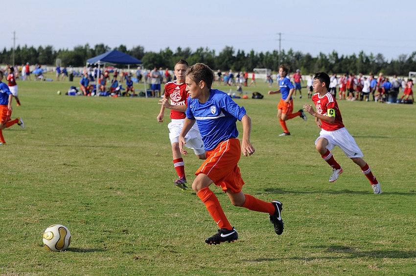 Thirteen-year-old Jacob Nicholas plays for Gainesville Soccer Allianceâ€™s U14 team.