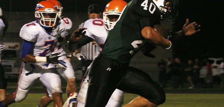 Senior running back McKenzie Hathaway scored the Mustangs' first points against Southeast.