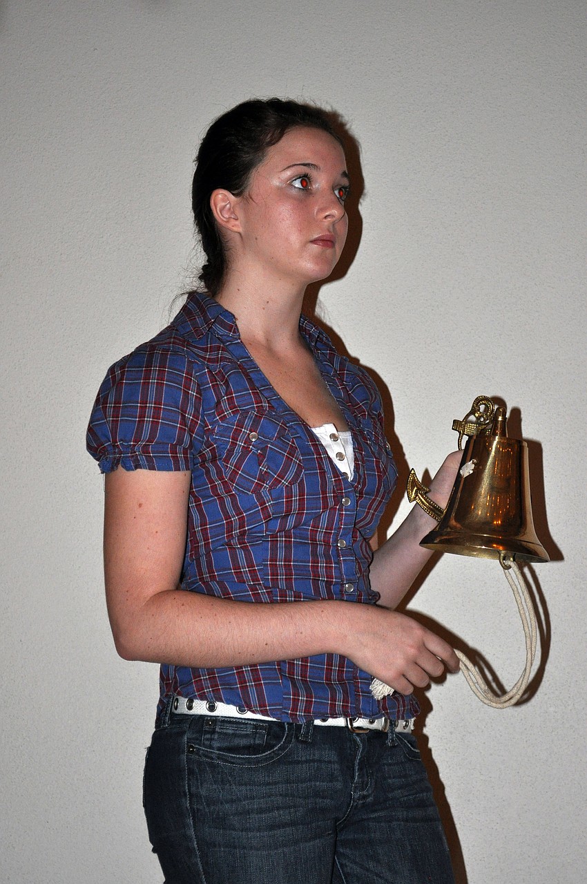 Kerri Ranck rang the freedom bell throughout the ceremony.