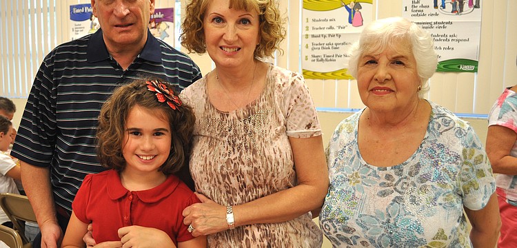 Nine-year-old Leila Parks spent time with her grandparents, Douglas and Elizabeth Durande, and her great-grandmother, Ursula Shanaghan.