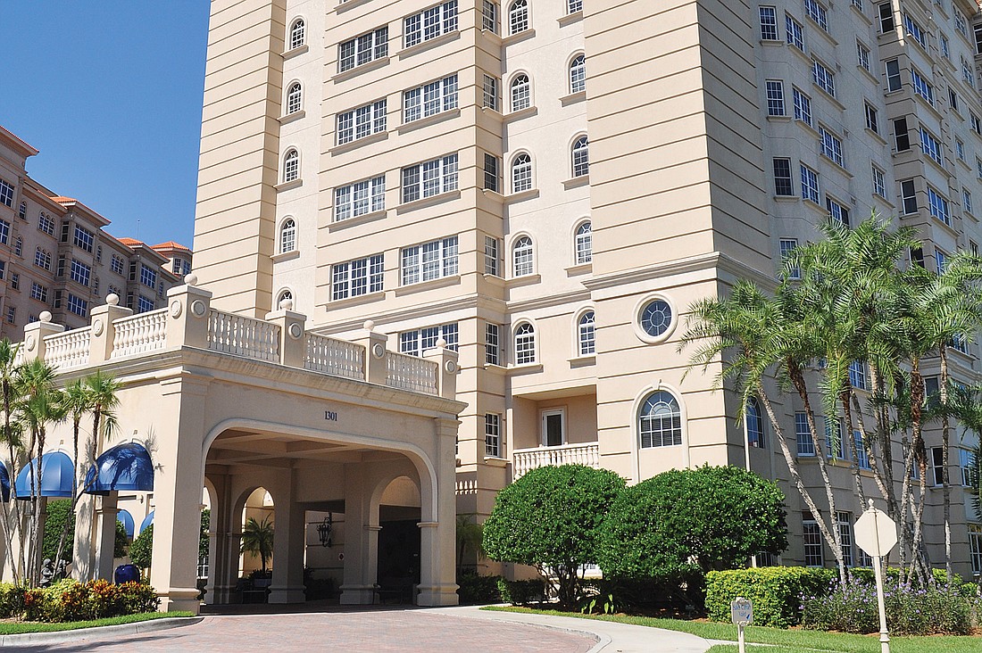 Unit 913 at Sarasota Bay Club, 1301 Tamiami Trail, has two bedrooms, two bathrooms and 1,772 square feet of living area. It sold for $795,000. File photo.