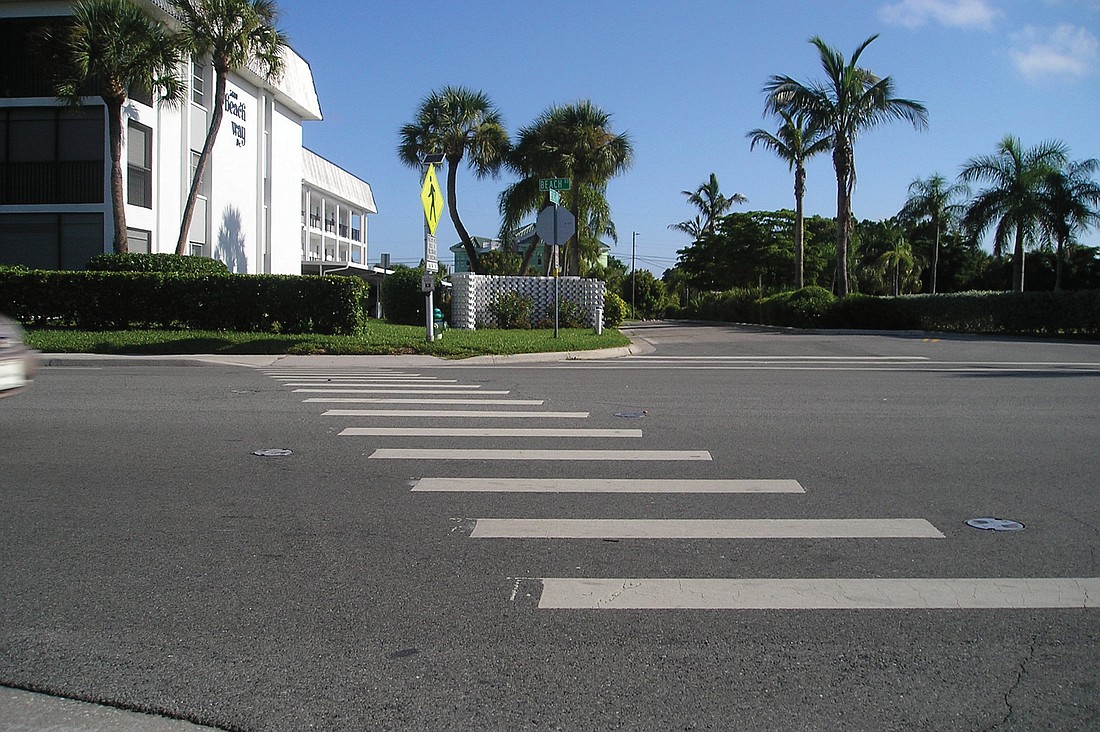 The Siesta Key Condominium Association has succeeded in the first part of the process to get a reduction in the speed limit from 35 mph to 30 mph, along with crosswalk improvements on Beach Road. Photo by Rachel Brown Hackney.