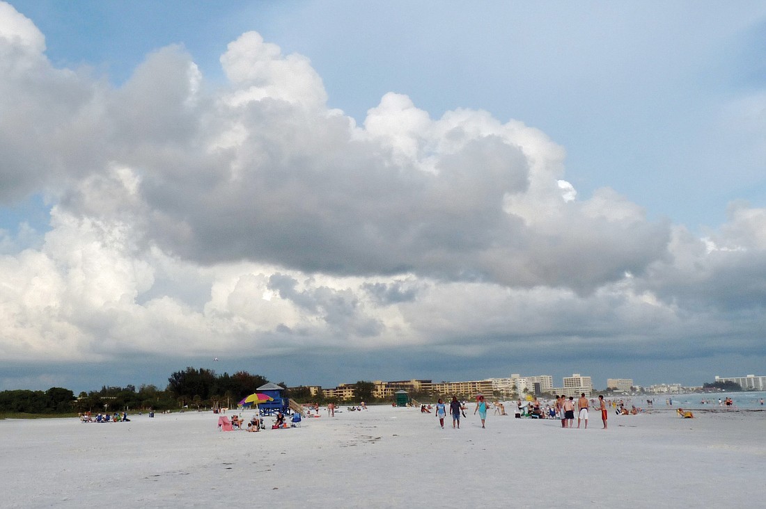 Fran Palmeri took this photo of Siesta Key Beach under an umbrella of summer clouds.