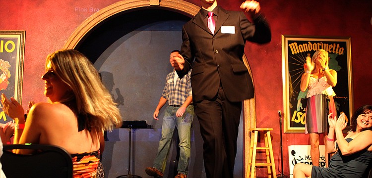 The bachelors boogied their way down the runway.