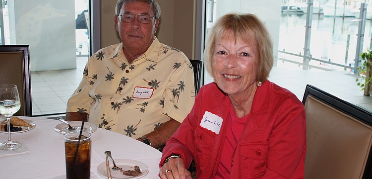 Jean and Doug White pose for a photo at the Sarasota Yacht Club during the Republican Clubâ€™s kick-off meeting.