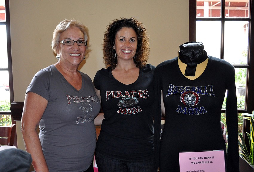 Danielle Pardue of Blinginâ€™ Teez, pictured with her mother, Vivian Militello, set up a booth at the fashion show.