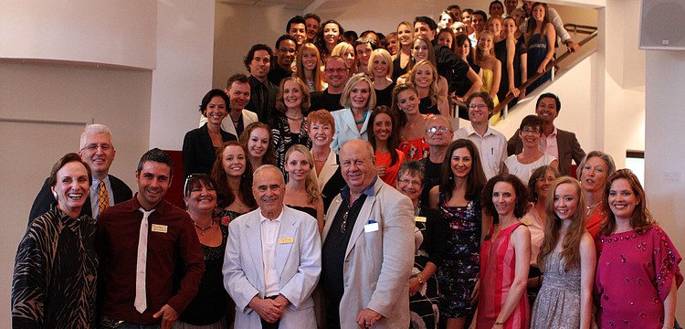 A group photo of the board and the company of the Sarasota Ballet pose together Friday, Sept. 23, during the Meet Me at the Barre event at the FSU Asolo Center For The Performing Arts.