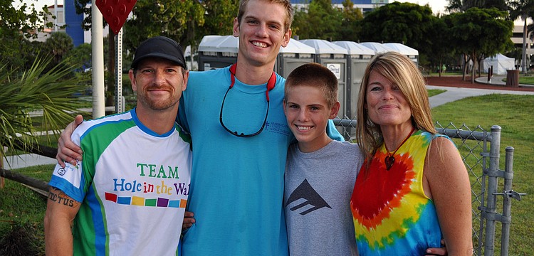 John, Jonathon, 19, Jacob, 14, and Molly Brockhoff pose together prior to walking in the Sarasota/Manatee Heart Walk Saturday, Sept. 24, at Payne Park.