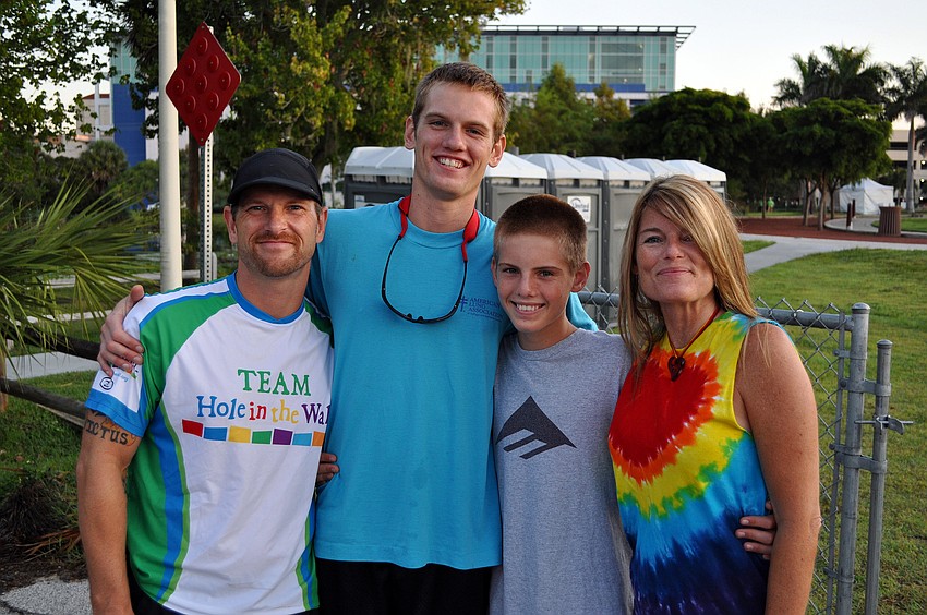 John, Jonathon, 19, Jacob, 14, and Molly Brockhoff pose together prior to walking in the Sarasota/Manatee Heart Walk Saturday, Sept. 24, at Payne Park.