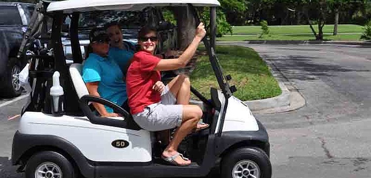 Golfers started play shortly after 1 p.m.