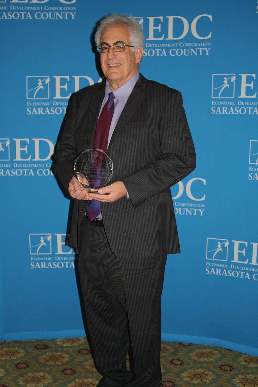 The John Cox Community Partner of the Year Award was presented to Dave Beesley of First Step: Addiction Recovery Program. Presenting the award was President of Halfacre Construction Company Jack Cox and President of Fishman and Associates C.J. Fishman.