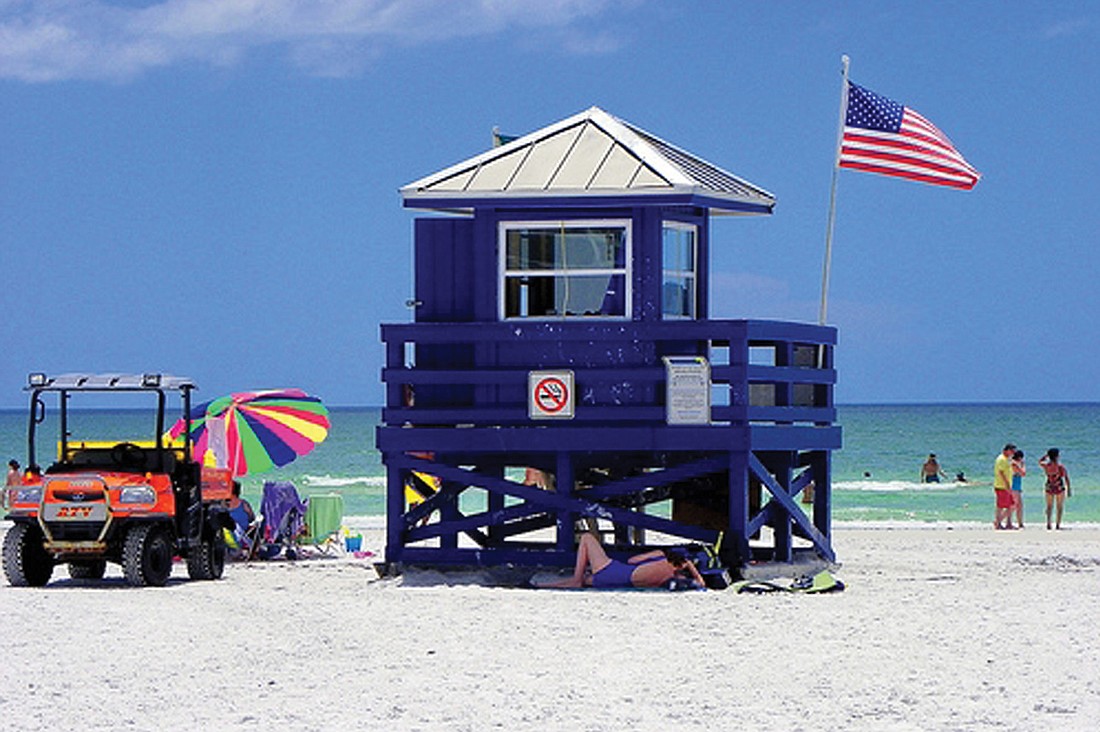 Carolyn Bistline submitted this weekÃ¢â‚¬â„¢s photo of one of the colorful lifeguard stands on Siesta Key Public Beach.