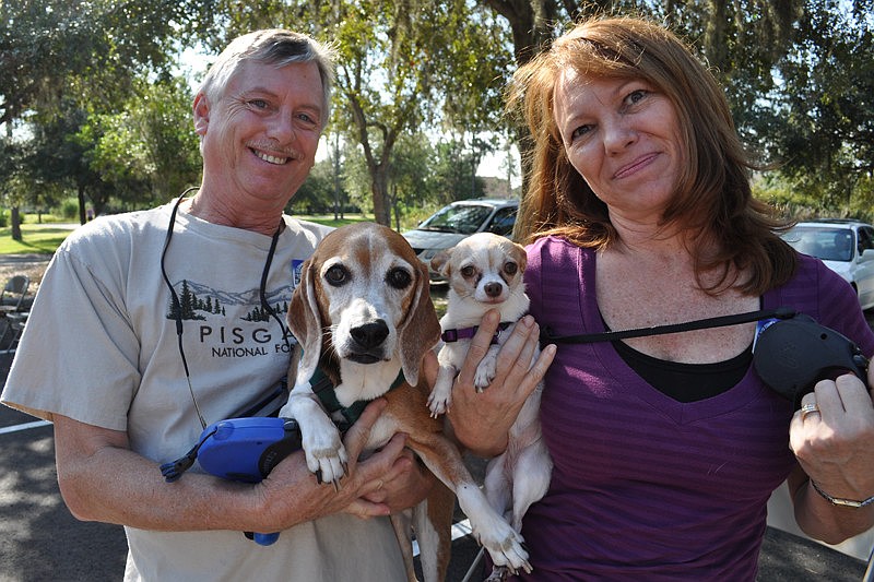 Jim and Denise Gross brought their dogs, Nico and Bella, for the first time.