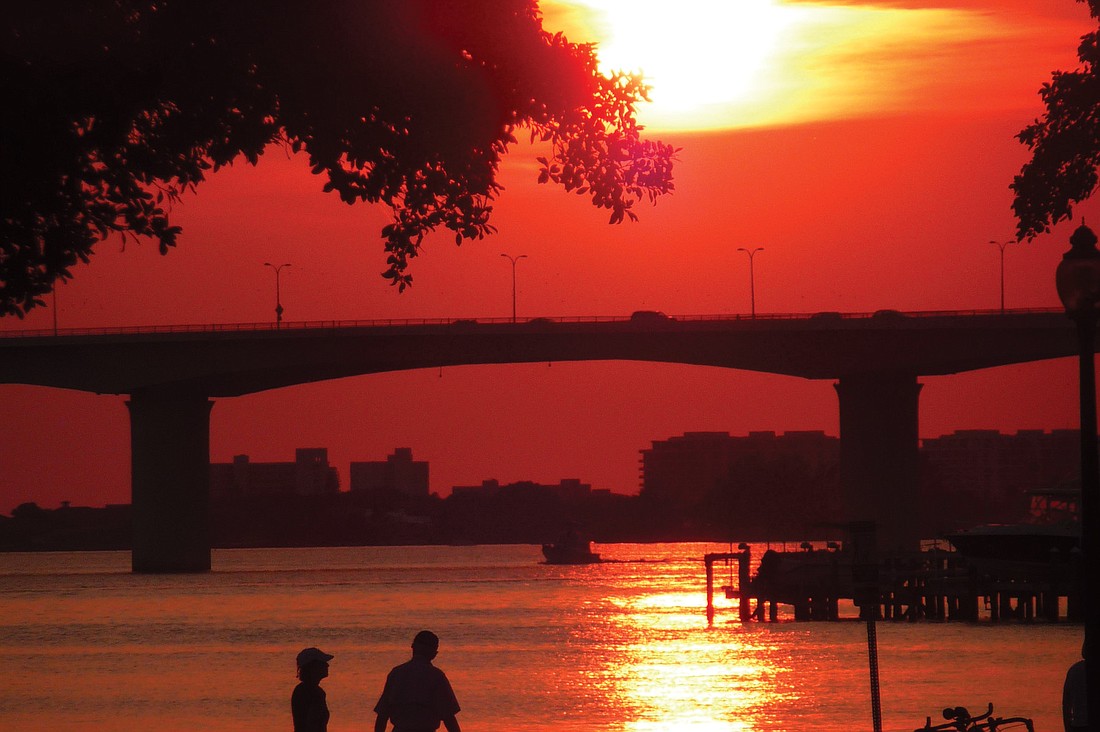 Peter Monaghan submitted this sunset photo, taken in Island Park near downtown Sarasota.