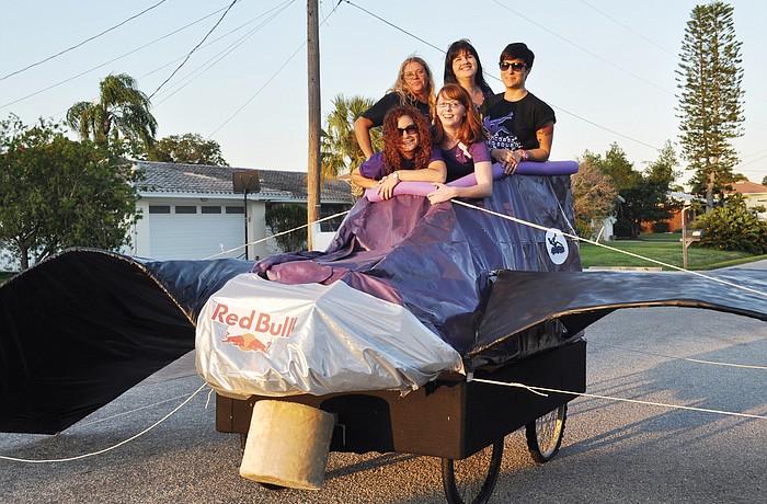 The Suncoast Quad Squad takes its giant bat skate for a test drive in Sarasota.