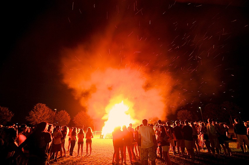 Lakewood Ranch High students enjoyed hanging out in front of a bonfire Oct. 6 as part of the schoolâ€™s Homecoming festivities.