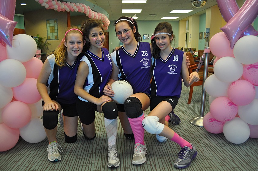 Sierra van Such, Iliana Antony, Megan Marucs and Marisa Bregg donned pink for breast cancer awareness.