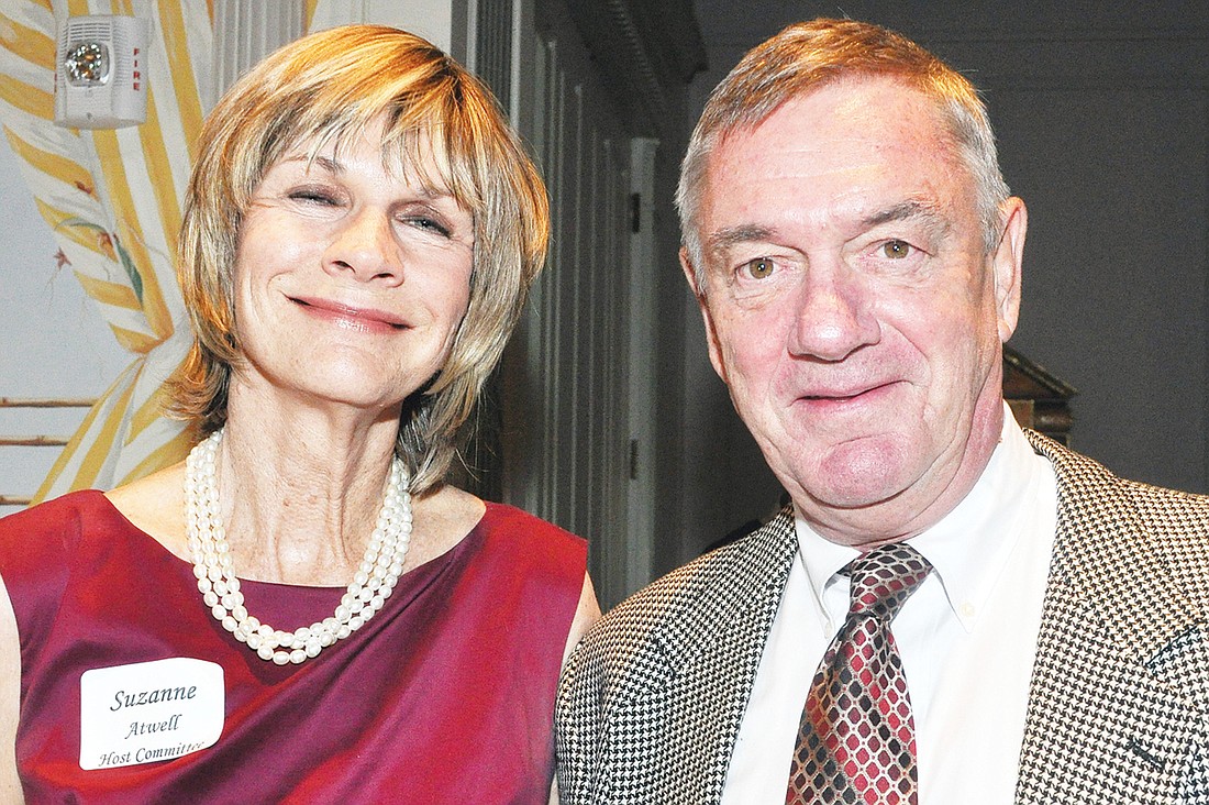 Mayor Suzanne Atwell and honoree Donald Geike