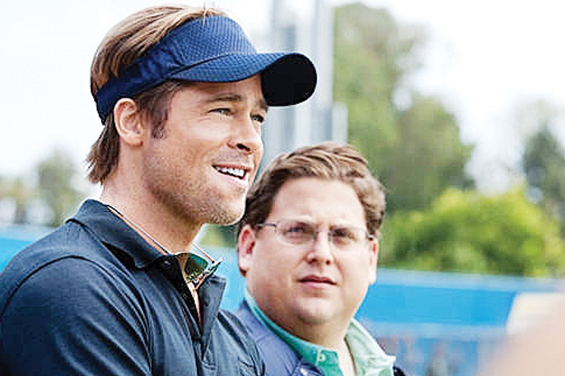 Brad Pitt and Jonah Hill team up in "Moneyball" to compile a team of baseball misfits that ends up setting a world record. Courtesy photo.