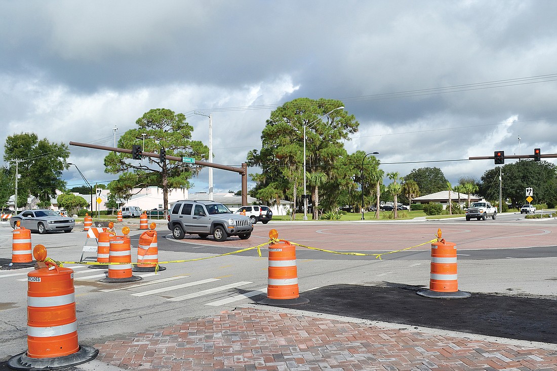 The temporary roundabout on Honore Avenue at Bahia Vista Street has been converted back to a traffic signal.