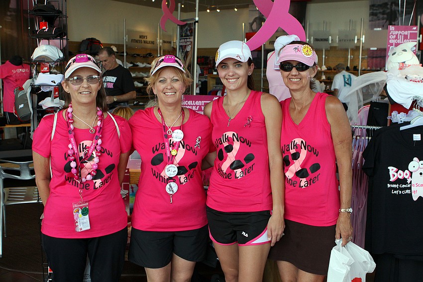 Cheryl Burrell, Theresa Rickrode, Kimberly Lusby and Kim Coffey pose together after walking 17 miles Saturday, Oct. 16 in preparation for the big Breast Cancer 3-Day walk.