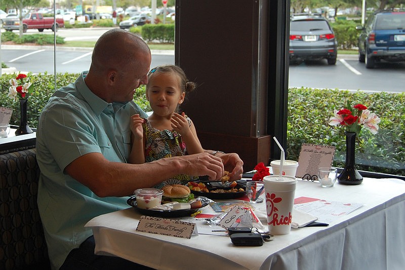 Louis and Lily Hinds enjoyed their special dinner.