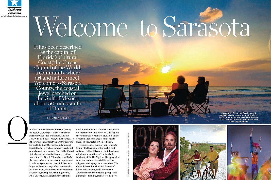 Next month, when 3 million US Airways passengers pick up their in-flight magazine, theyÃ¢â‚¬â„¢ll be thumbing through 50 pages jam-packed with pictures and text Ã¢â‚¬â€ all about Sarasota.