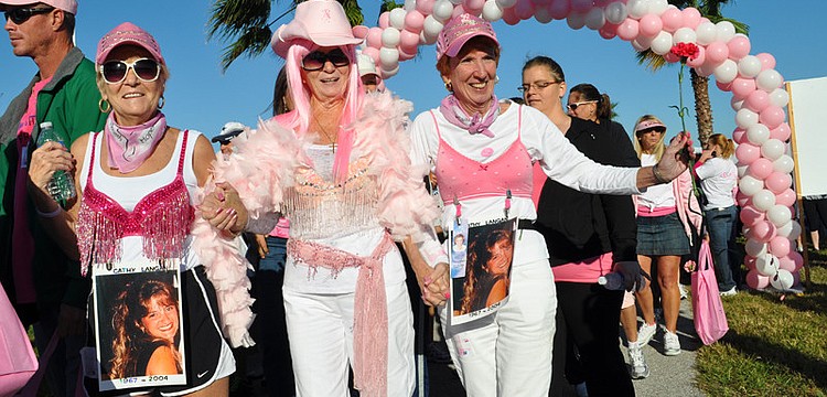 Lillian Fuller, June Sgarzi and Maureen Grarafalo walked for a friend who died in 2004.