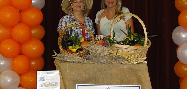 Freedom Cafeteria Manager Therese Rickrode stands with Shelby King, owner of King Family Farm. Photo submitted by Therese Rickrode.