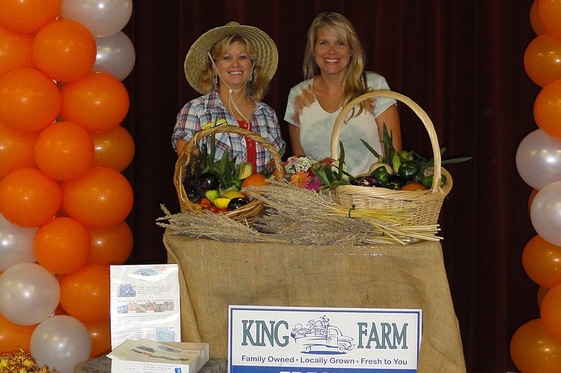 Freedom Cafeteria Manager Therese Rickrode stands with Shelby King, owner of King Family Farm. Photo submitted by Therese Rickrode.