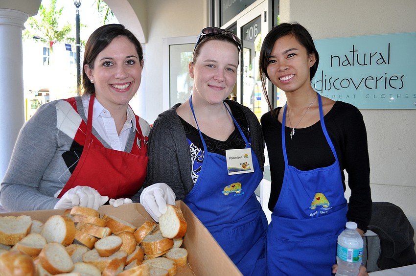 Megan London, Heather Grant and Katie Chin all volunteered with the Empty Bowls event for the first time.