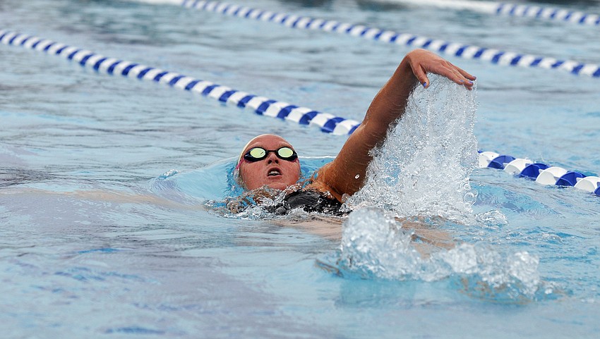 Junior Danielle Valley swam two individual events and two relays for the Lady Mustangs.