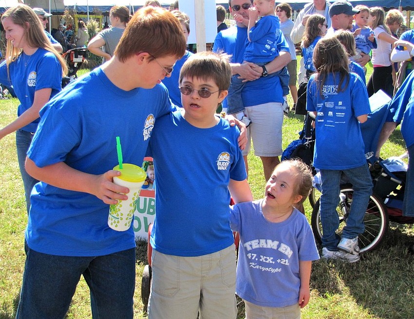 Justin Bear, Andrew Feduccia and Emily D'Agostino enjoyed spending time together after the Buddy Walk. Photo Courtesy of Stacy Quaid.