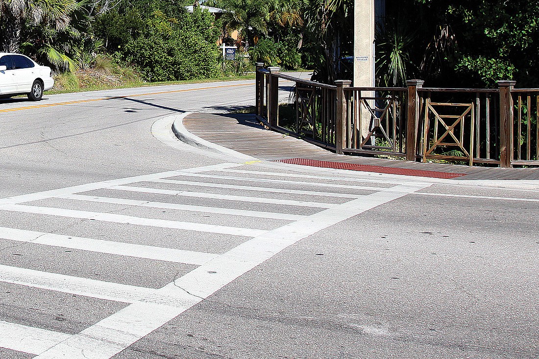 The crosswalk at Treasure Boat Way will be improved, after resident complaints. Rachel S. O'Hara.