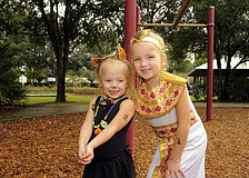 Three-year-old Gabbie Hotaling and her older sister Maddie, 6, had a lot of fun at this yearâ€™s Halloween Party.
