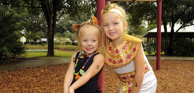 Three-year-old Gabbie Hotaling and her older sister Maddie, 6, had a lot of fun at this yearâ€™s Halloween Party.