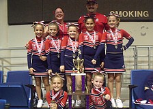 The East Manatee Bulldogs Junior Pee Wee cheerleading squad won the Best of Bay Cheer Jam this past weekend.