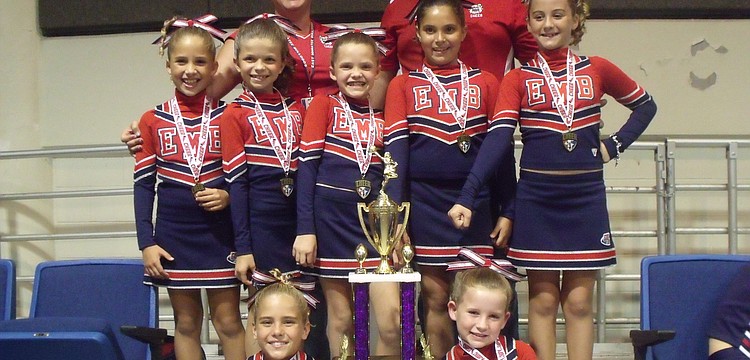 The East Manatee Bulldogs Junior Pee Wee cheerleading squad won the Best of Bay Cheer Jam this past weekend.