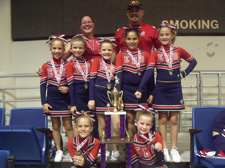 The East Manatee Bulldogs Junior Pee Wee cheerleading squad won the Best of Bay Cheer Jam this past weekend.