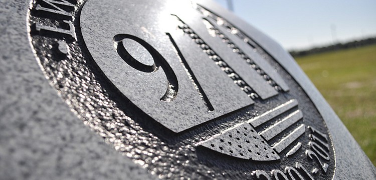 This memorial to the 10th anniversary of the terrorist attacks of Sept. 11, 2001 went up earlier this week at Premier Sports Campus in Lakewood Ranch.