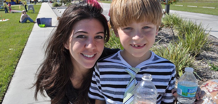 Rachel Robertson enjoyed the day with her son, Jordan.