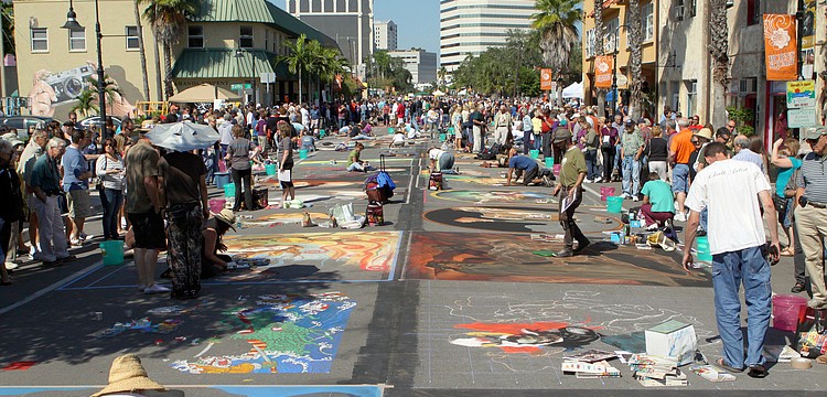 Thousands of people came out to watch street artists work their magic on the pavement.
