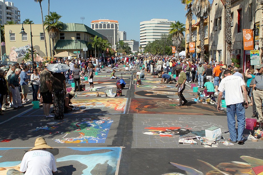 Thousands of people came out to watch street artists work their magic on the pavement.