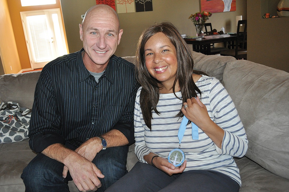 "(My illness has) made me appreciate every day," said Eden Banks, who is pictured with her pastor, Steve Price. "I thought I was an anomaly, but there are a lot of young women in their 30s and 20s with metastatic breast cancer."