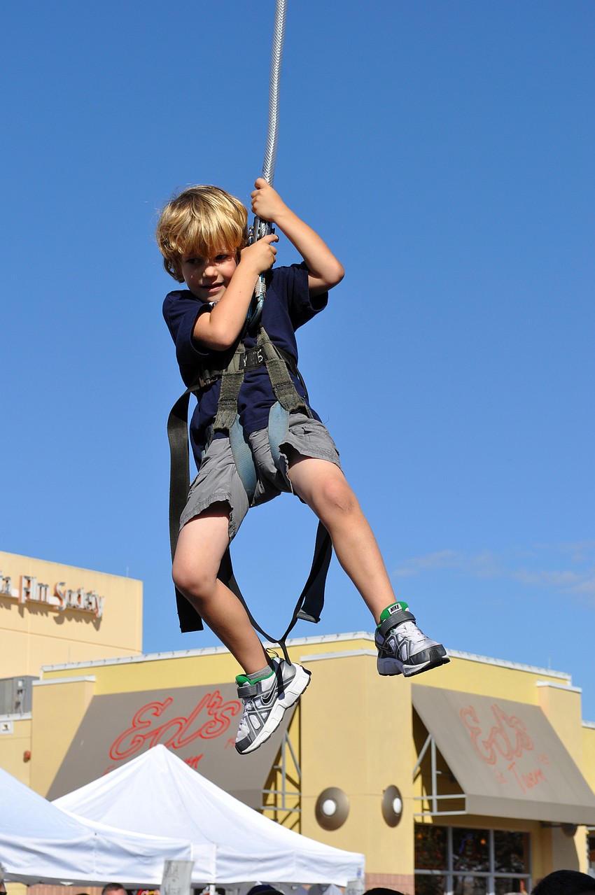 Five-year-old Luke Talbert enjoyed the rock wall.